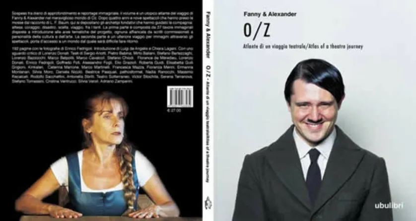 O/Z. Atlante di un viaggio teatrale. Copertina.   In alto: l'attrice Francesca Mazza in "West".